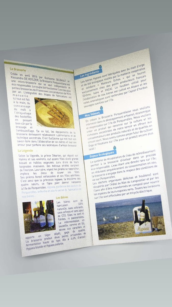 DesignInsulaire's tweet photo. Création de #Flyers pour notre bière préférée #Hypaea. Naturellement porquerollaise. #GraphisteFreelance #DesignGraphique #depliants https://t.co/36KN7YlWX6