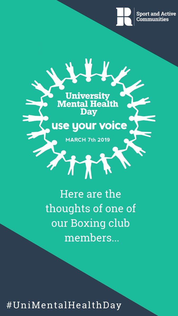 sportroehampton's tweet photo. Today is University Mental Health Day! Here are the thoughts of one of our Boxing club members #useyourvoice #UniMentalHealthDay https://t.co/mXMZtkN6KS