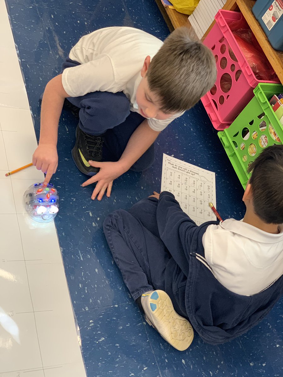 Jason_Rubo's tweet image. We started using our Blue Bots and an 11 ft number line at @westdale83 with our first graders to reinforce their lesson on how to add and subtract up to 20. It is great seeing how excited the students get when using the robots! #kidcoders #d83shines