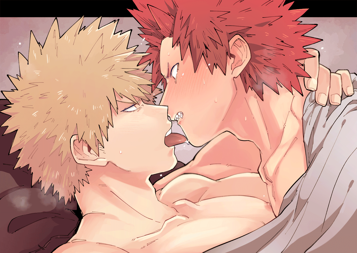 爆豪勝己 ,切島鋭児郎 「?切爆? 」|やざき✍️のイラスト