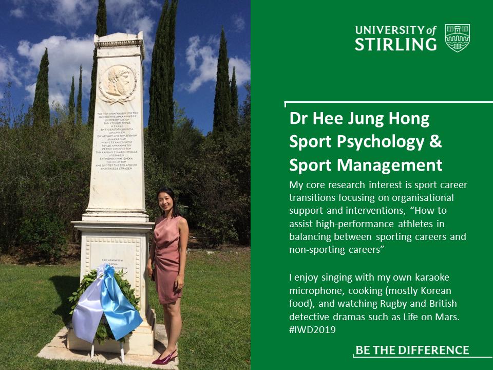 S3RGStir (@s3rgstir) on Twitter photo Next up we have <a href="/sayhello2rome/">HEE JUNG HONG</a>. Her area of research looks at how we can assist the balance between sport and non sport careers in high-performance athletes. #IWD2019 <a href="/StirFHSS_Athena/">Stirling Health Sciences and Sport Athena SWAN</a> Next up we have <a href="/sayhello2rome/">HEE JUNG HONG</a>. Her area of research looks at how we can assist the balance between sport and non sport careers in high-performance athletes. #IWD2019 <a href="/StirFHSS_Athena/">Stirling Health Sciences and Sport Athena SWAN</a>