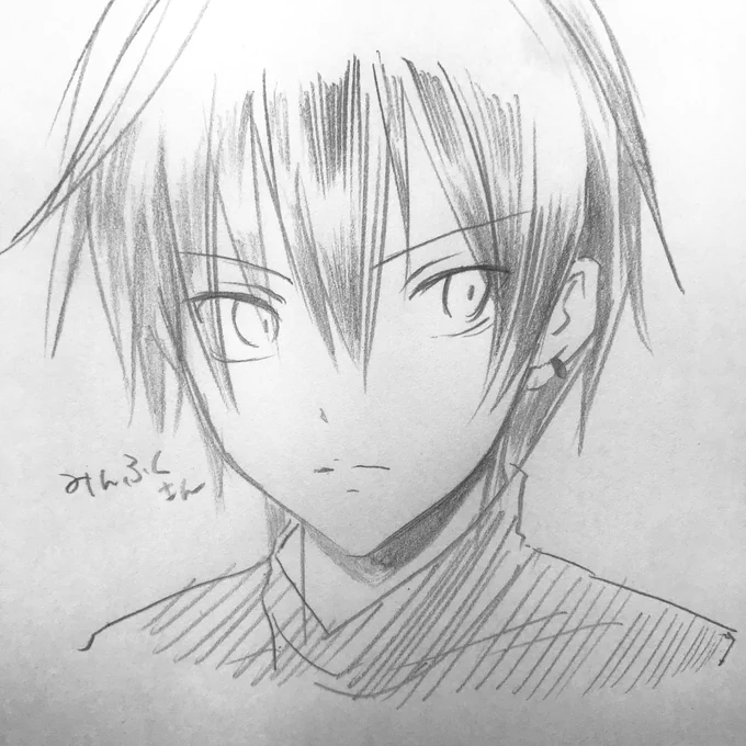 RTした人にシャーペンでさらさら落書きを描く見た人もやる
大遅刻しました🙇‍♀️🙇‍♀️
@Minfuku929 