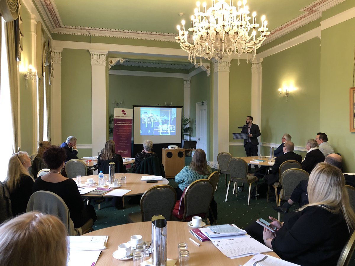 apseevents's tweet photo. Councillor John Ritchie  from Bolsover District Council and Tom Woodhead from the Woodhead Group providing delegates at the APSE Central Region Seminar with an outline of the programme of work to transform 194 Grade 2 listed properties in the district.  #APSEcentral https://t.co/uUVxr0dJhC