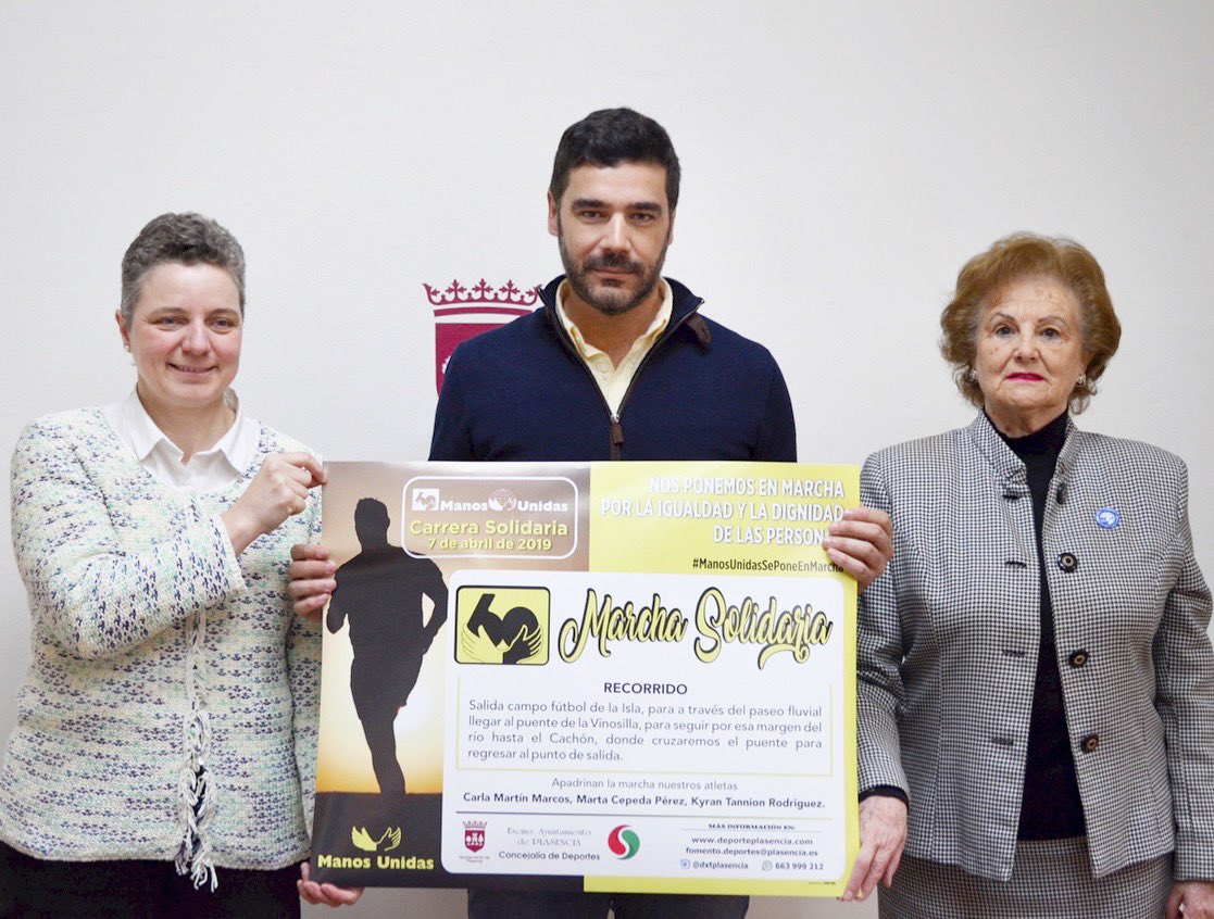 Presentación ante los medios del la Marcha Solidaria a favor de <a href="/ManosUnidasONGD/">Manos Unidas ONGD</a> #Plasencia con motivo del 60 aniversario de la organización que tendrá lugar el próximo 7 de abril