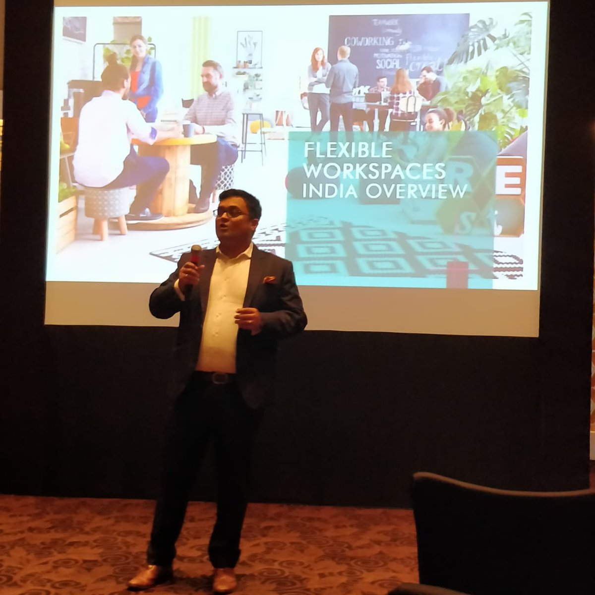 CBRE_India's tweet photo. #CBRELive | Romil Dubey, Senior Director, Advisory &amp; Transaction Services, India sets the tone for #Hyderabad edition of #CBRE's Flexi+Core Knowledge Series

#FlexibleSpaces #RealEstate #FlexibleWorking #CoWorking #CoWorkingSpace https://t.co/T6kGEvsADP
