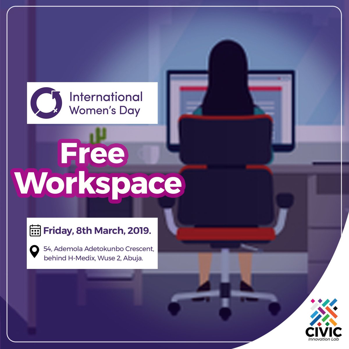 sopeolaosebikan's tweet photo. Tomorrow is the International Women's Day.
To mark that, we'll be opening our space for free for women. So ladies, feel free to work from our space anytime tomorrow for free.
See you!
#internationalwomensday #WomenInTech #CivicIlab #innovation #Workspace #cowork #Tech https://t.co/vWjfQPJswD
