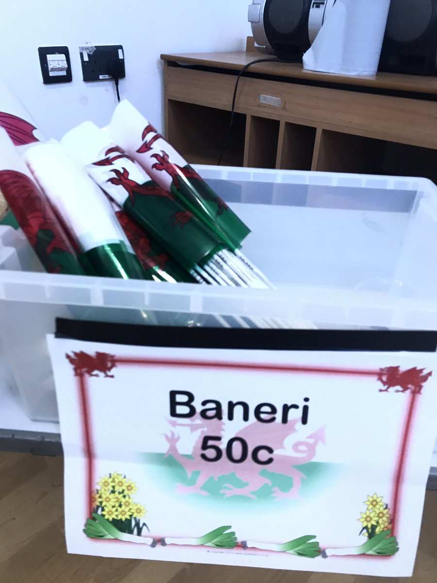 Don’t forget tomorrow is the last day to buy welsh flags (50p) and raffle tickets (£1). The flags can be used in the #Eisteddfod tomorrow and the raffle will be drawn too! #youhavetobeinittowinit