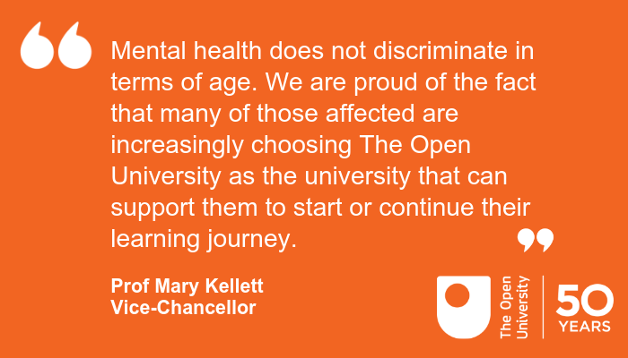 OpenUniversity's tweet photo. For some students with a mental health condition, part-time distance learning is the only way they can study. 

Recent stats show that we have the highest number of students declaring a mental health condition across the UK:

https://t.co/mXMQD0imG7 

#UniversityMentalHealthDay https://t.co/FtYIZC7CDx