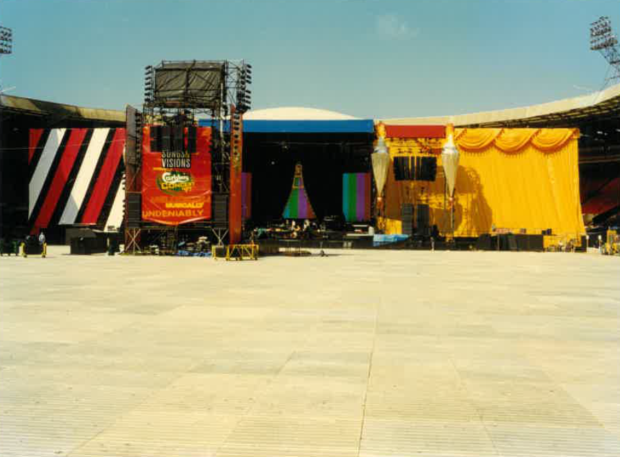 Blackoutltd's tweet photo. A memory from Songs and Visions 1997. Mark Fisher designed the set and Blackout supplied the draping #throwbackthursday https://t.co/YeBouuHjAb