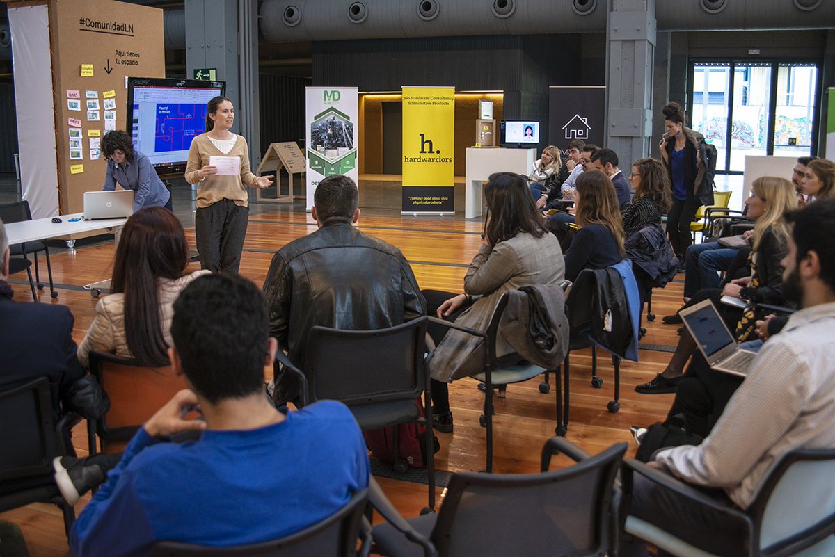 LaNaveMadrid's tweet photo. ¡Mucho nivel en el Demo Day #ComunidadLN de la #SemanaSmartCitiesLN! 👏👏👏 

@TheHARDWARRIORS #LetMePark @Plactherm_floor #ShippyHouse #TejadosComunitarios #Booth @MaccoRobotics @movildrive_es #AirStreets @MuniDigital #SmartAerogenerador @HOOPcarpool https://t.co/0wdqLFFwHn