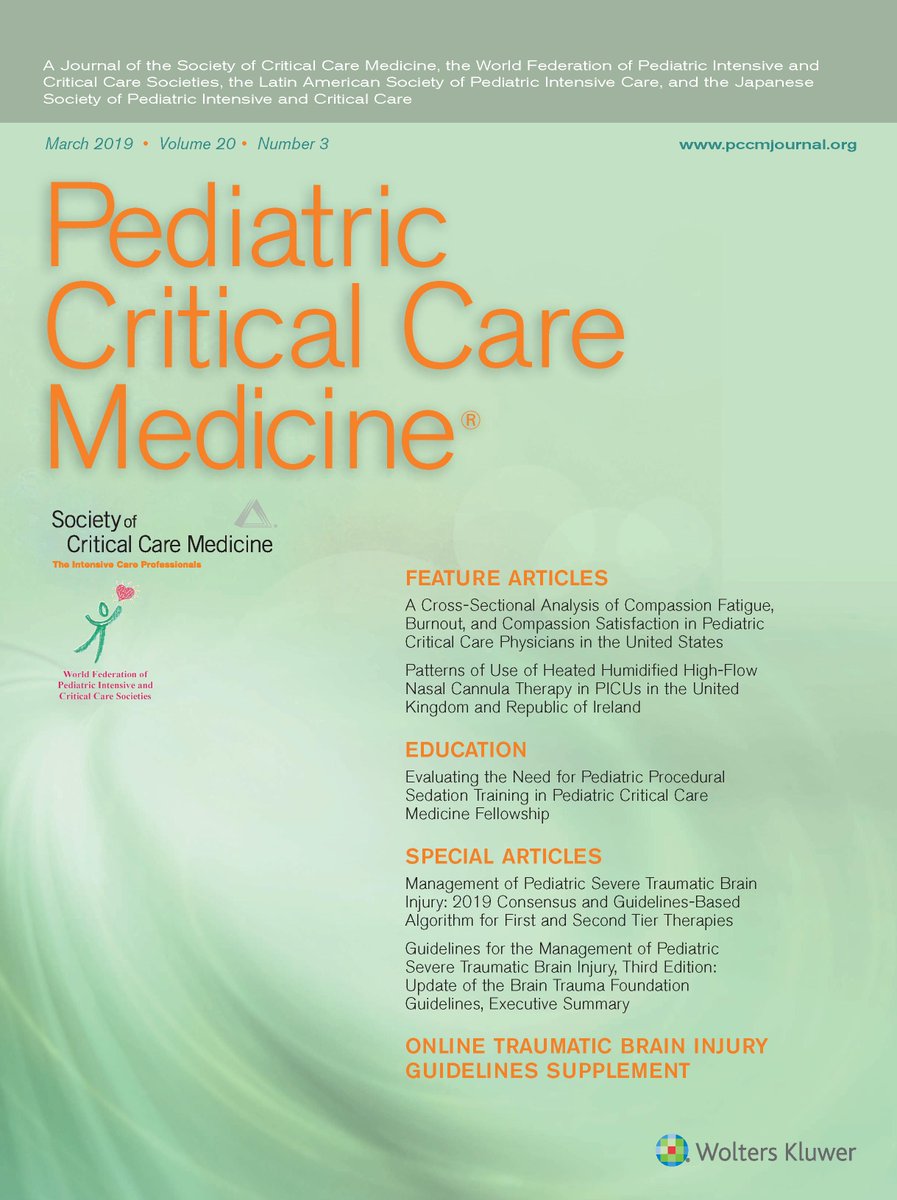 SCCM's tweet photo. The March issue of @PedCritCareMed is out: https://t.co/sCtSlSF5nU. Included is a supplement on the NEW third edition of the guidelines for the management of pediatric severe traumatic brain injury. #PedsICU #SCCMSoMe https://t.co/1vT9snlqry