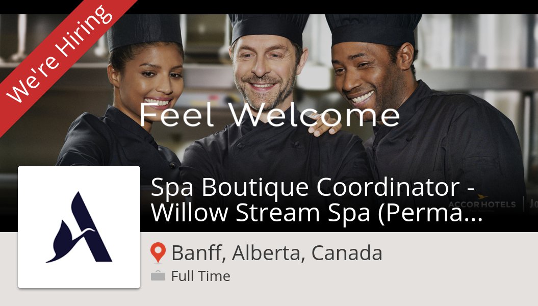 LilianP24's tweet photo. Besoin d'un Spa #Boutique #Coordinator - Willow Stream Spa (Permanent Full Tim #BanffAlbertaCanada, postulez dès maintenant chez #AccorHotels! #job https://t.co/vOWaM7oC16 #AccorHotels https://t.co/3pPJApR1Bi