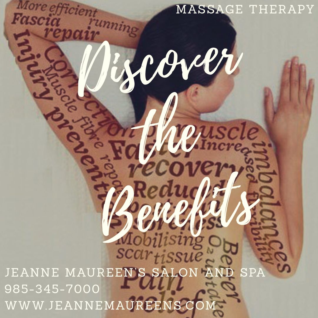 Discover the amazing benefits of massage therapy! Call 985-345-7000 to book your rejuvenating escape 💆🏾‍♂️💆🏼‍♀️

#jeannemaureens #massage #hammondla #service #spotlight #louisianaspa #louisianalife #spalife #needamassage #whatareyouwaitingfor #escape