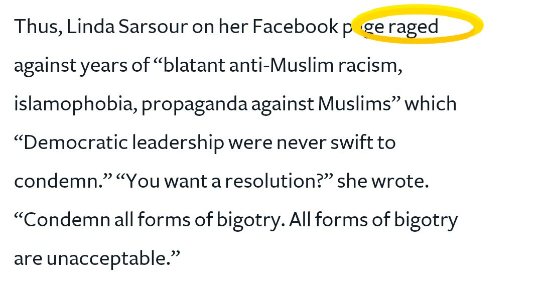 rafaelshimunov's tweet image. Please refrain from once again promoting your piece until you remove the anti Muslim trope of #muslimrage.

Muslim rage has a long history of being used to dehumanize Muslims, install dictators and stifle debate about their human rights. 

Linda showed no rage in what she wrote.