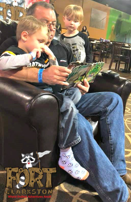 FortClarkston's tweet photo. March is Reading Month at Fort Clarkston! Bring a gently used book to receive a FREE adult admission! Daily story times 12:00 and 4:00 https://t.co/tcAYx9NC5c