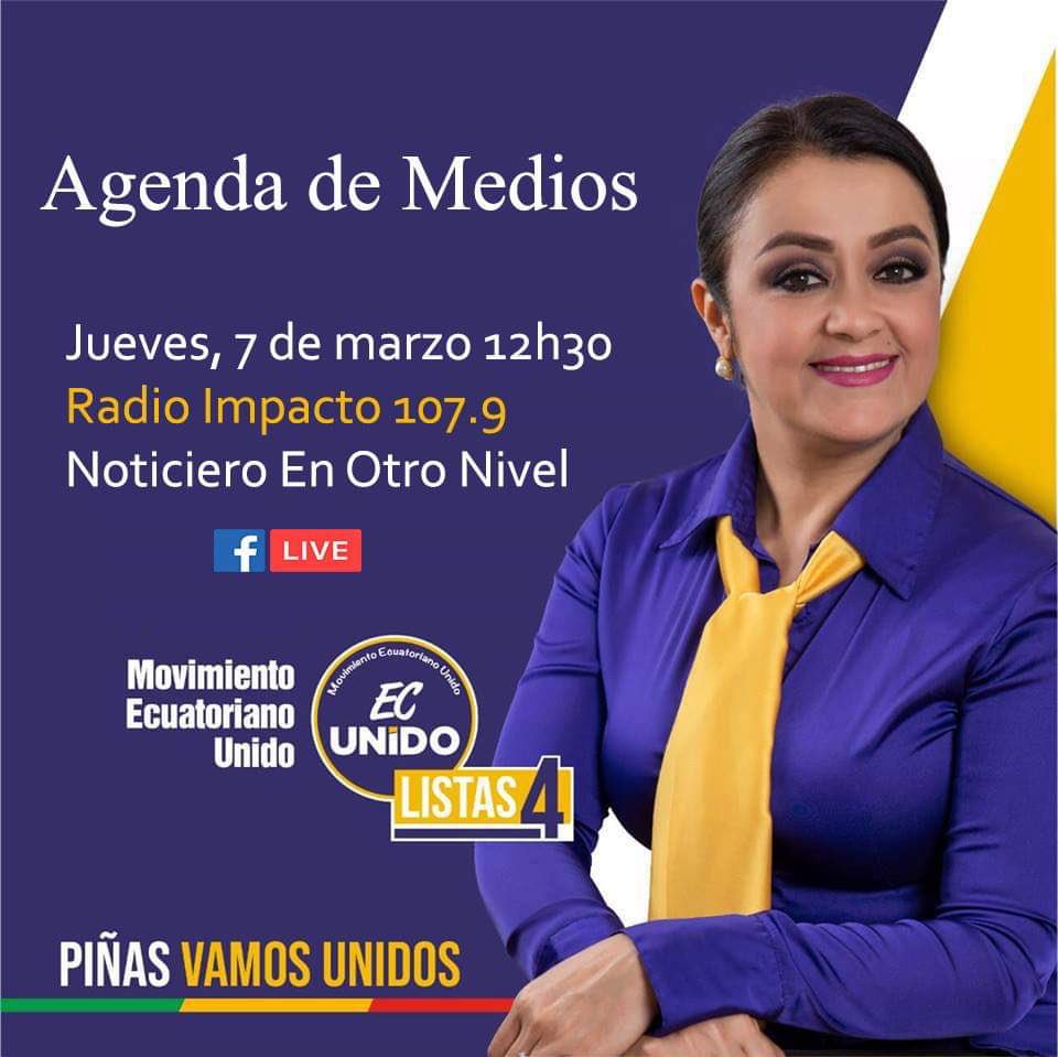 Buen día queridos ciudadanos. Los invito a escucharme por radio Impacto 107.9  FM, a las 12h30, en una entrevista en el noticiero En Otro Nivel. #TeresitaAlcaldesa #PiñasUnido #VotaTodo4