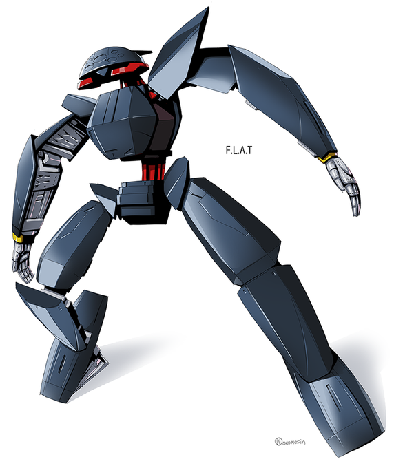 フラット。大好き。90年代当時、アニメのロボットのデザインがアニメアニメした玩具みたいなのばっかでいい加減飽き飽きしてたので∀のデザインは本当に新鮮だった、SFっぽいというか機能美というか、物凄く未来のテクノロジーで作られてるのが一目でわかる。 