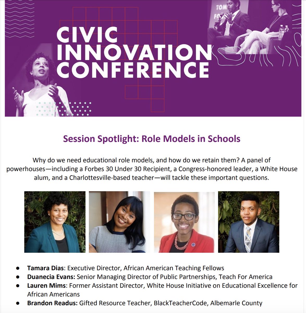 African American Teaching Fellows (@aatfnews) on Twitter photo We are so excited to host a panel as a part of this year’s <a href="/TomTomFest/">Tom Tom Foundation</a>.
Join us on Wednesday, April 10th as a part of their Civic Innovation Conference! We are so excited to host a panel as a part of this year’s <a href="/TomTomFest/">Tom Tom Foundation</a>.
Join us on Wednesday, April 10th as a part of their Civic Innovation Conference!