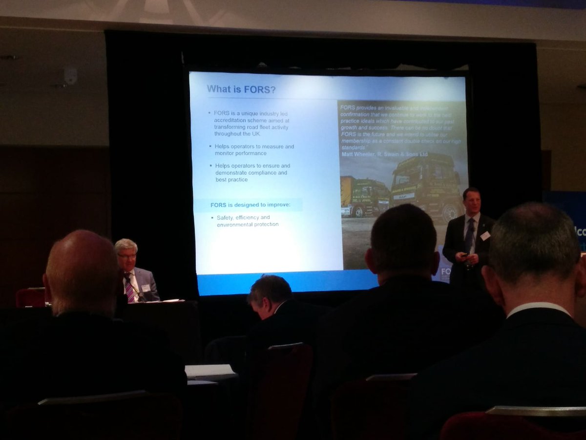 FORS_online's tweet photo. Round of applause for #FORS expert #PaulWilkes for his talk on #FORS raising #fleet #standards and improving performance in #SupplyChain @CIHTUK #AnnualConference 2019. Visit the #FORS stand and raise any questions you may have #CIHTconf https://t.co/7K1n15VqM8