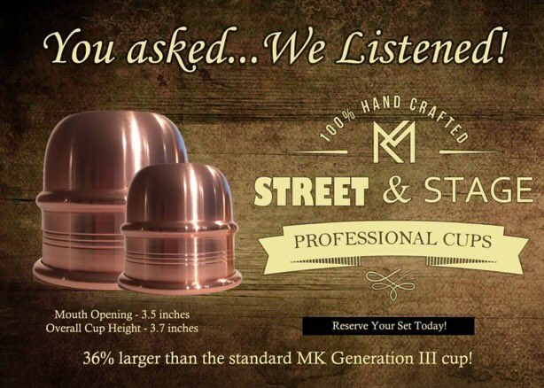 Are you a street or stage worker?  Get in on these awesome cups!   Buy now and save!  #magic #cupsandballs #mkcups 

mkcups.com