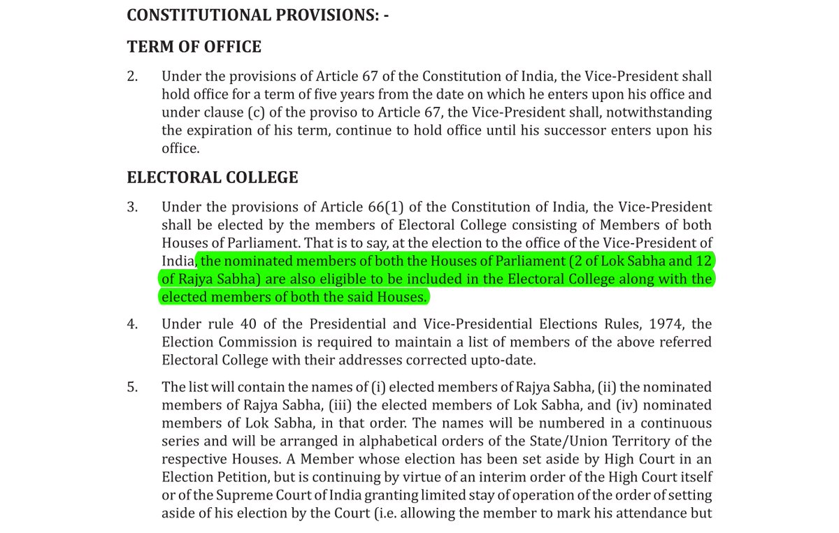 TheCodeOfIndia's tweet photo. A brief note reg. Vice-Presidential Election, in general and 2017, in particular. (1/2)

Source: ECI https://t.co/8oDeyJ1oF5