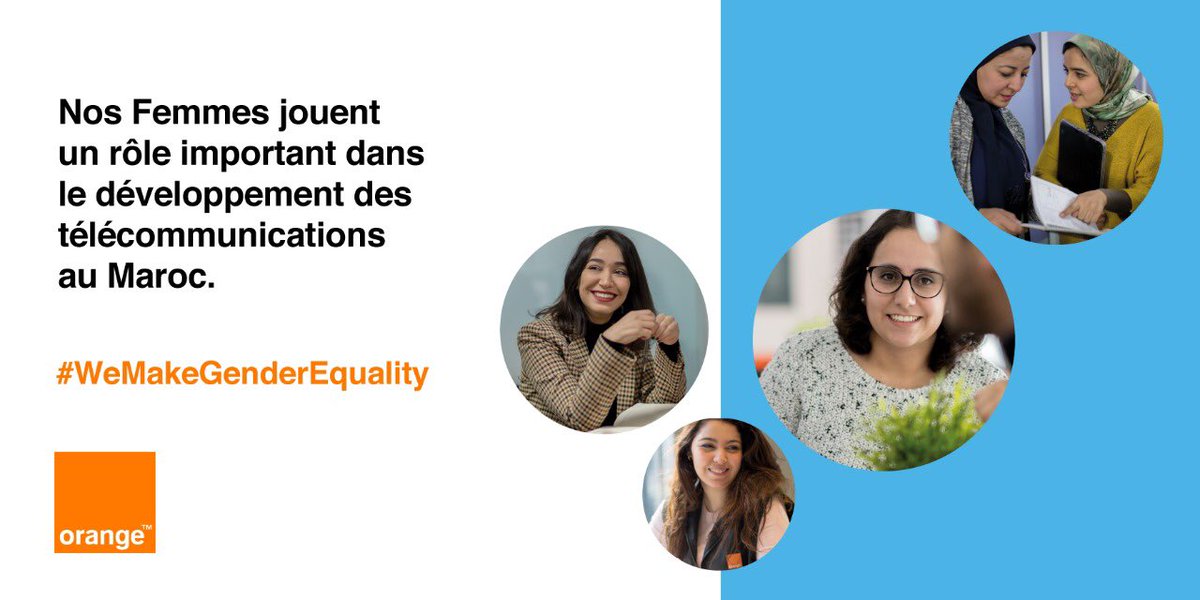 OrangeMaroc's tweet photo. Fiers de nos Femmes et de leur rôle dans le développement des Télécoms au Maroc et dans l'histoire de Orange Maroc 🇲🇦 

#Wenity #WeMakeGenderEquality #WomenEmpowerment https://t.co/946X574T20