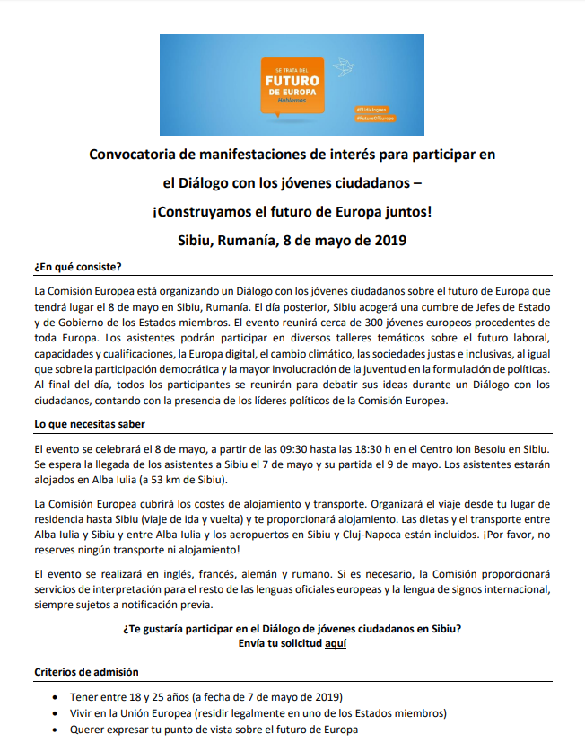 Alerta🚨!!! Convocatoria!!!!
Quieres participar en un #DiálogoconlosCiudadanos en #Sibiu?✈️ Haznos llegar tu #curriculum antes del día 11 de marzo a europadirect@segovia.es
<a href="/SegoviActiva/">SegoviActiva</a> <a href="/segoviajoven/">Segovia Joven</a> <a href="/sanjosesegovia/">CEIP San José Segovia</a> <a href="/UVaDelseg/">DelSeg UVa Segovia</a> <a href="/CulturaHabitada/">SGCulturaHabitada</a>