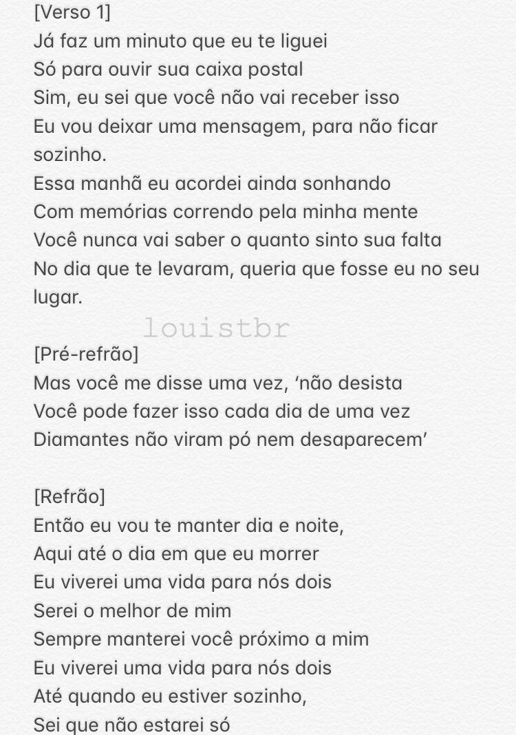 Louis Tomlinson Brasil on X: 🎵 • Letra e tradução de The