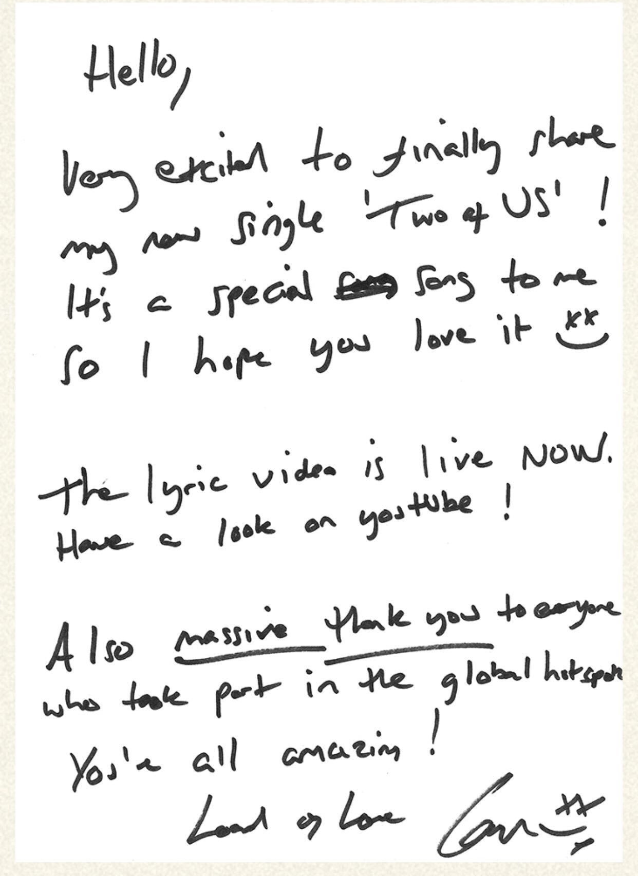 Louis Tomlinson News on X: #Update  Louis sent an email with a  handwritten letter to everyone who's singed to his newsletter. #TwoOfUs  #TwoOfUsOutNow  / X