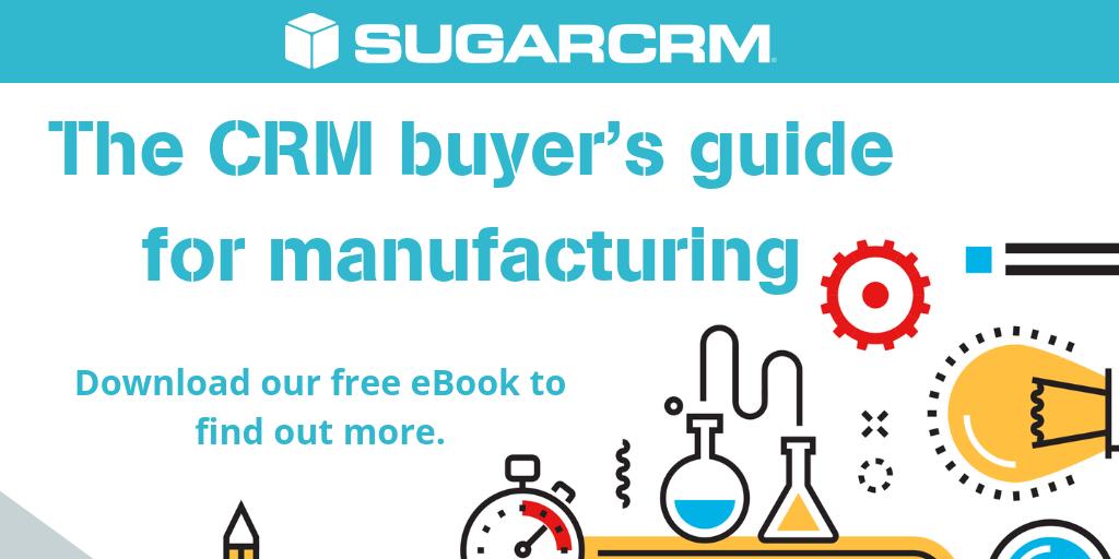 SugarCRM's tweet image. Your #manufacturing competitors are embracing digital transformation—don&apos;t be left behind. Download our free eBook to learn more: bit.ly/2OtDQHN #Manufacturing #DigTrans