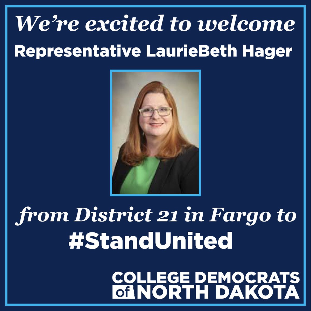 collegedemsnd's tweet photo. Our final guest speaker for Stand United’s legislative panel is Representative LaurieBeth Hager!  You can register for our 2019 Convention at the link below:

https://t.co/ruKcz1wMJi https://t.co/ID4mjN8lcE