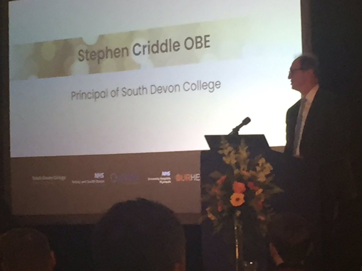 Our very own Stephen Criddle welcoming guests @sdcollege Apprenticeship Awards @RachaelJ_SDC @BeckyDavies01 @TorbaySDevonNHS @helen_limmer @TorbayTDA