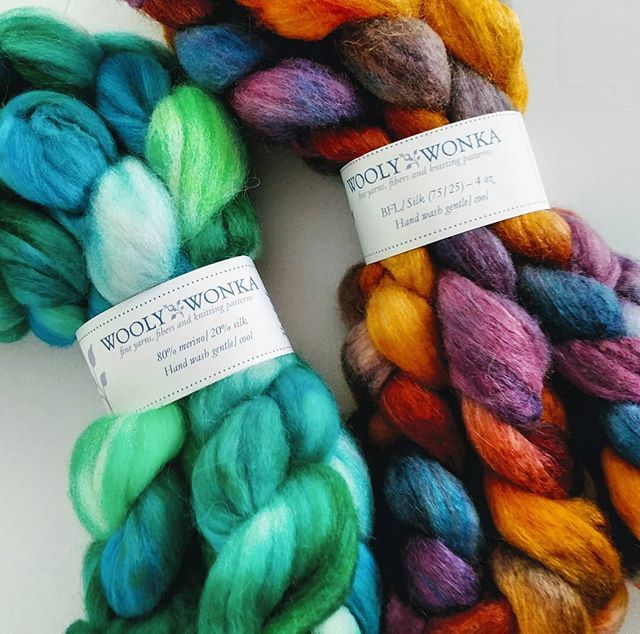 Look at these pretties!  Recently received from @woolywonkafibers.  Can't wait to get them on the wheel. 😊 #spinnersofinstagram #handspinning #wool #woolywonkafibers #handdyed #merino #bluefacedleicester #silk #instaspinning #woolroving #handpainted … ift.tt/2SR8okK