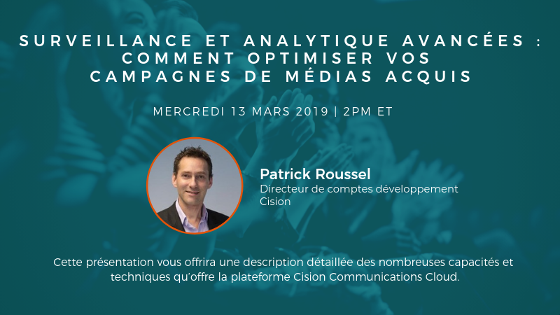 CisionQC's tweet photo. WEBINAIRE

Surveillance et analytique avancées : comment optimiser vos campagnes de médias acquis 📊📋

Inscrivez-vous dès maintenant
https://t.co/0r4qmD1ZqB https://t.co/vq6wcWKSVJ