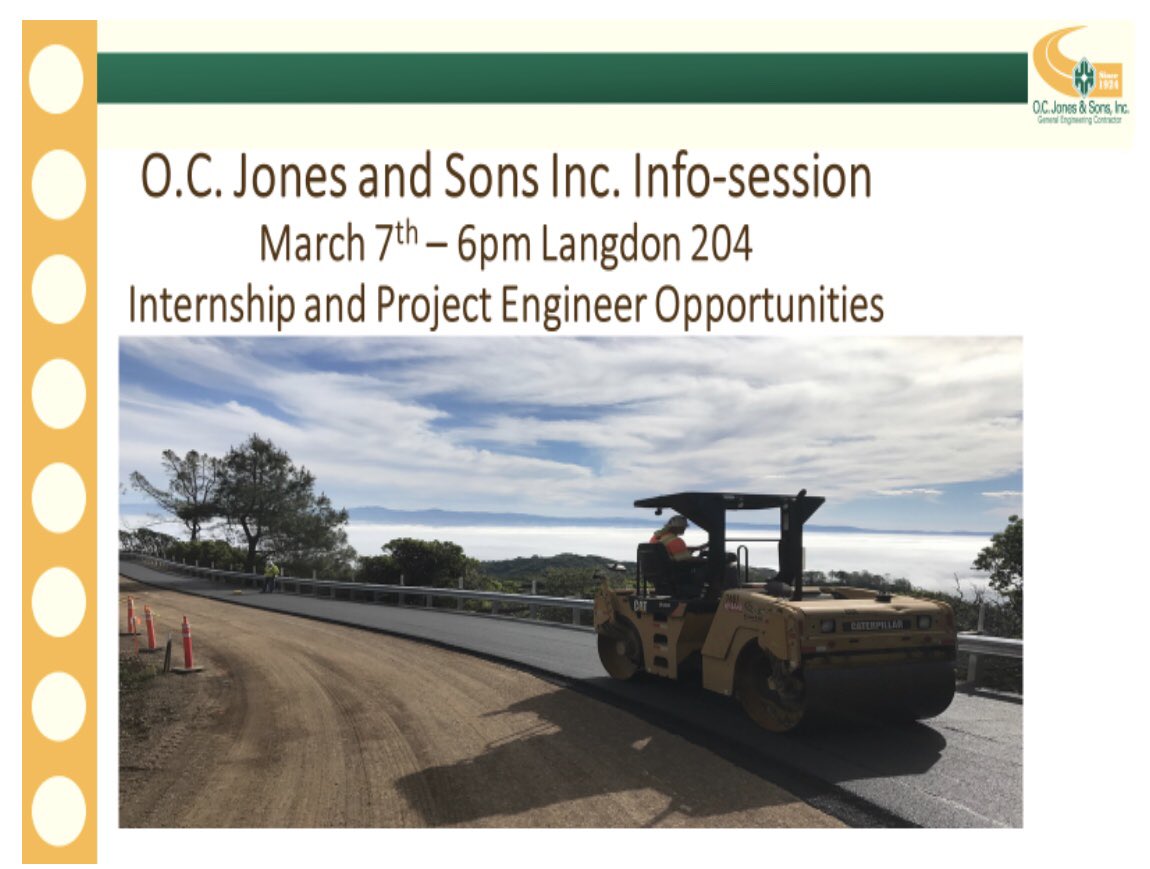 Come check out the Project Engineer Opportunities that O.C Jones and Sons has to offer tonight at 6:00!!