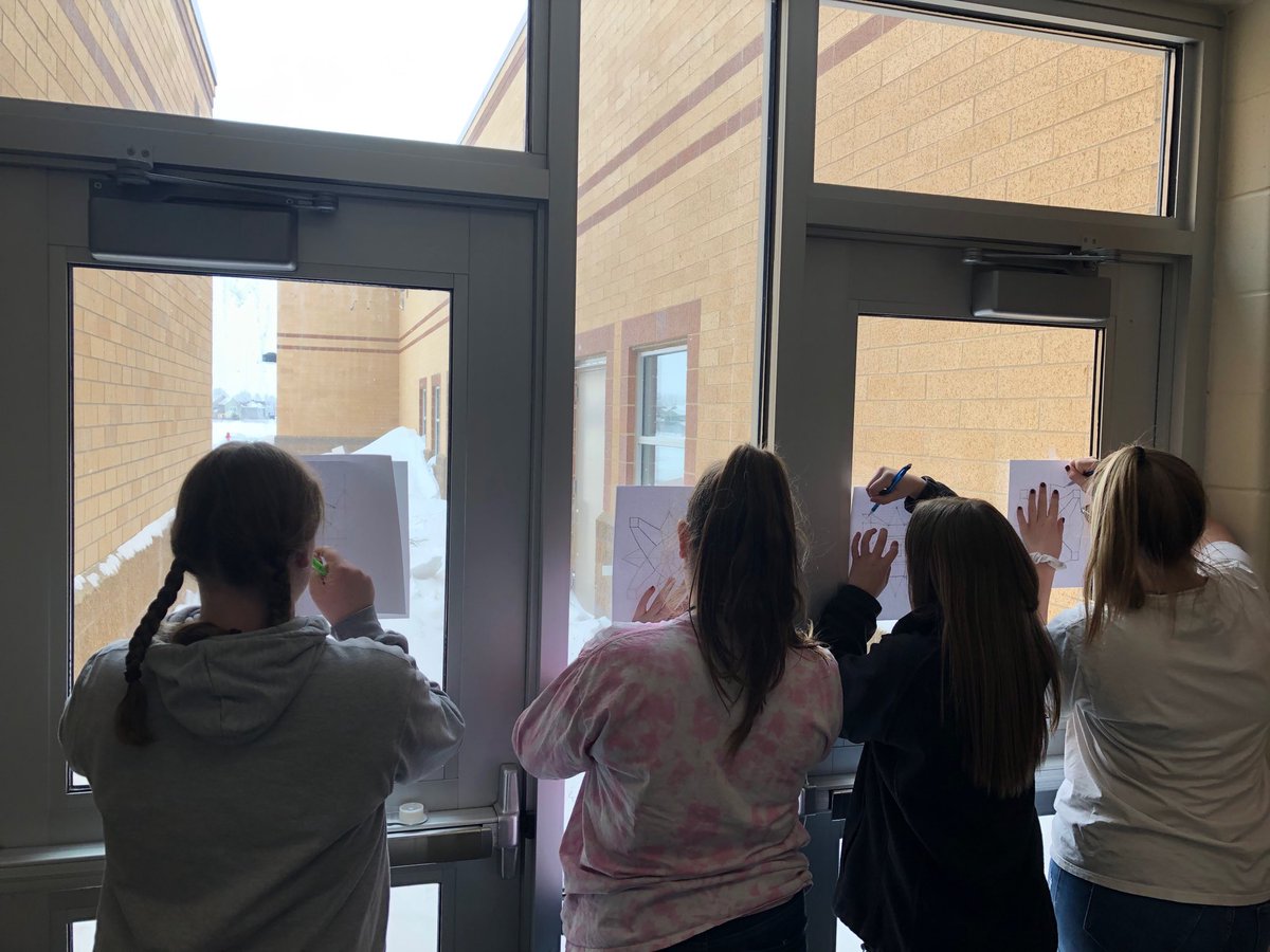 robeledu's tweet image. The start of our stained glass windows. Stayed tuned! #8thgrademath #geometrytransformations #hsmstigers ⁦@LeviLudens⁩