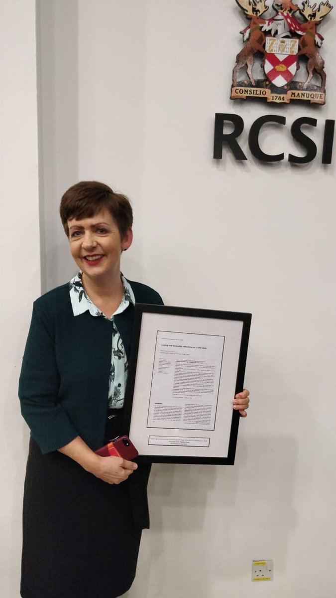 Thanks ⁦@RCSI_Irl⁩ #researchday awards for recognition of my article on #Leadership for the most downloaded via epubs ⁦@RCSILibrary⁩ 2018