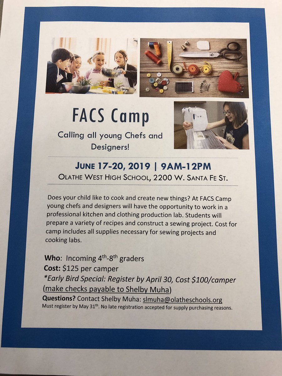 ShelbyMuha26's tweet photo. That’s right, we’re back, jack! #FACSCamp is back June 17-20 at Olathe West! Open to incoming 4th-8th graders! Email me for more info! #owlpower #futurefacsyowls #summer2019 https://t.co/ntCNNsttR0