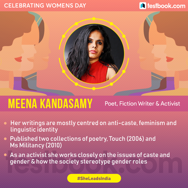 Testbook_CA's tweet image. #MeenaKandasamy, combines her love for the #writtenword with the struggle for #socialjustice through #poetry, #translation, fiction and essays

#WomensDay #WebWonderWomen #InspiredByHer #InternationalWomensDay #WomensDay2019 #IWD2019 #SheLeadsIndia #iconofchange #FridayFeeling