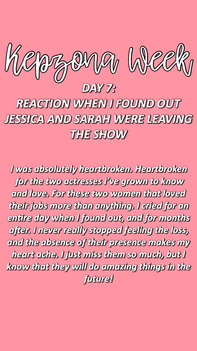 unofficialAKP's tweet photo. Day 7- Reaction when I found out Jessica and Sarah were leaving the show
#KepzonaWeek #UnitedForKepzona
@JessicaCapshaw @sarahdrew https://t.co/7qKZpRYrmE