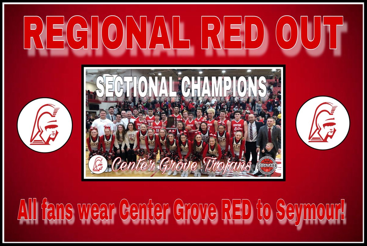 CGTrojanHoops's tweet image. ALL Center Grove Trojan fans, WEAR RED to Seymour to support your Trojans this Saturday in the Sweet 16!  🔴🔴Please spread the word &amp;amp; let’s pack Seymour with RED!  10:00 am vs. Jasper.  #GoTrojans @CGSportsNetwork @CGTrojanFootbal @CGHS_Principal @cghs_wbb @CGHScheerleader RT!