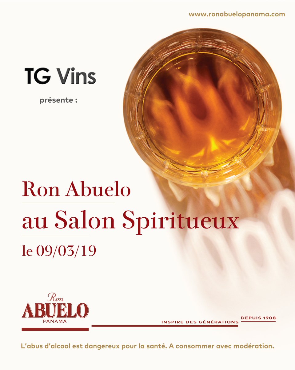 🥃 ÉVÉNEMENT 🥃

Rien de prévu ce week-end ? Retrouvez votre ambassadeur fétiche Hedi au tout premier Salon Spiritueux de la Cave TGvins Niort ! 😃Rendez-vous ce Samedi 09 Mars à la Cave TGvins pour une dégustation de vos #RonAbuelo préférés ! 😋 Par ici : bit.ly/2C56U0M