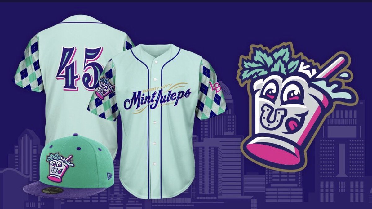 darrenrovell's tweet photo. Reds AAA team, the @LouisvilleBats, will become the Mint Juleps for two games. Outstanding hat! (H/T @MiLBPromos) https://t.co/UUc0d6abol