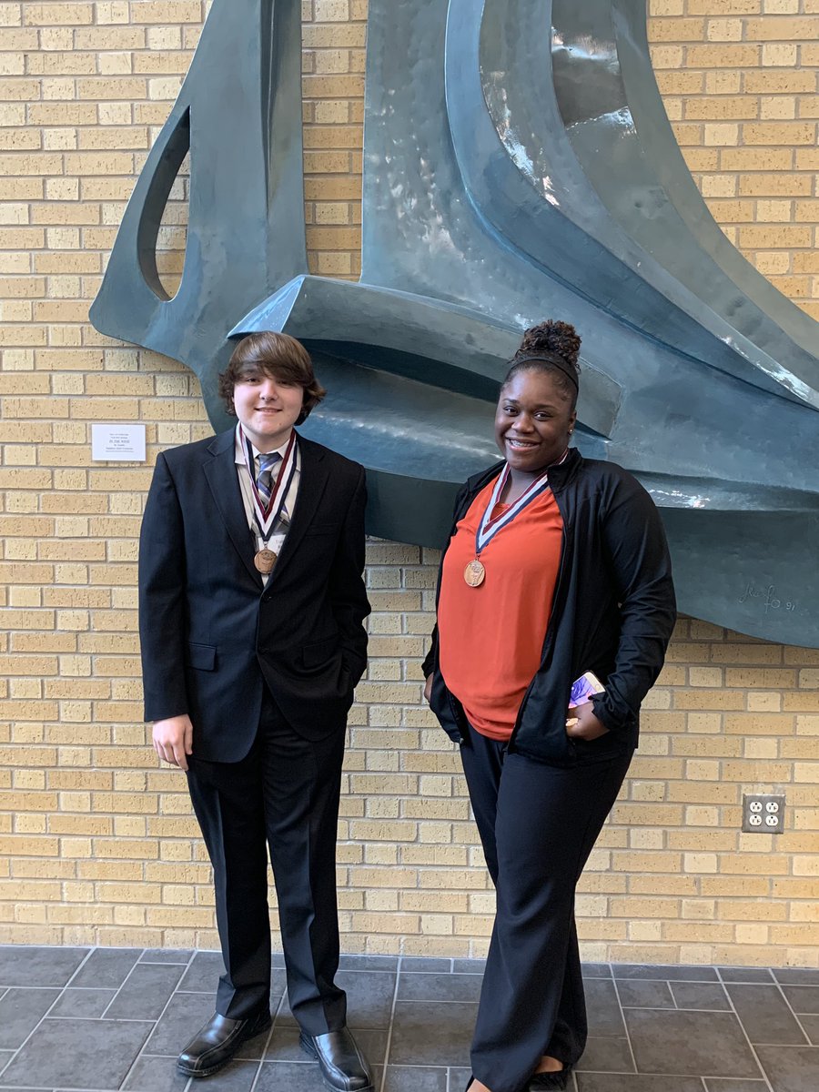 Super proud of our 2 students that placed at HOSA this year! Imanii Jones got 3rd in Medical Law and Ethics and Trent Roe got 3rd in Sports Medicine #HOSA2019 #NATM2019