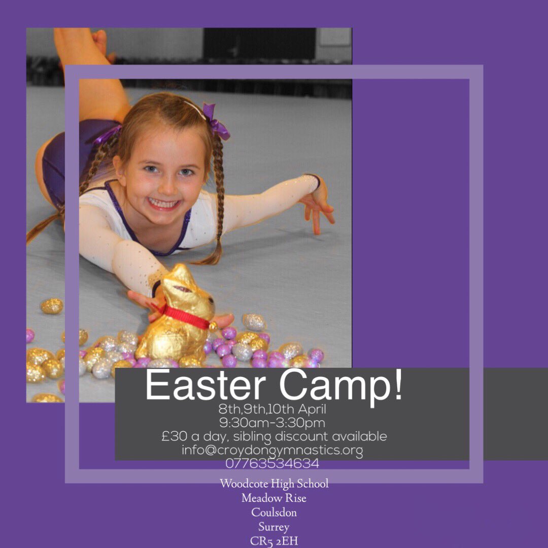 CroydonGymClub's tweet photo. Our Easter camp is up and coming, book your child’s place now! Contact info can be found below👇🏼 https://t.co/CJyQzWJxGT