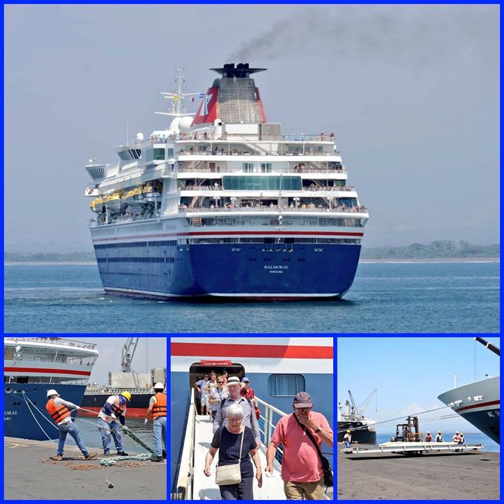 Guana_Press's tweet photo. #PuertoDeAcajutla recibió al #CruceroBalmoral con 900 turistas a bordo. Presidente de CEPA, Nelson Vanegas agradeció confianza de navío al atracar en El Salvador, demostrando así la eficiencia y seguridad en el recibimiento de estas embarcaciones.
#UnMun… https://t.co/RoPhYRwOhU https://t.co/c2h8aUayVb