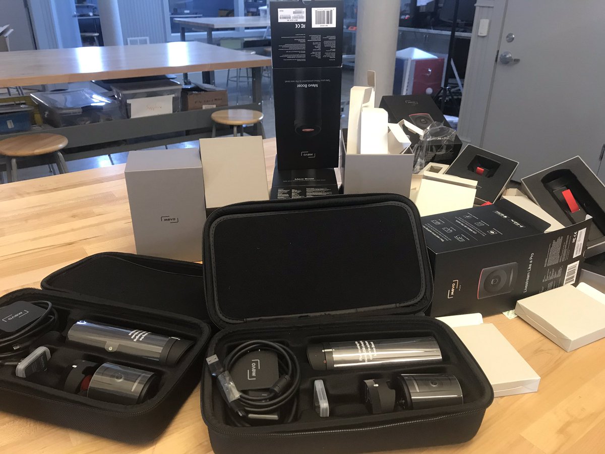 syorgey's tweet photo. @mevocamera #mevo unboxing party (x 2) at the #Innovation Center @PerkiomenSchool https://t.co/GWS8GZrhLS