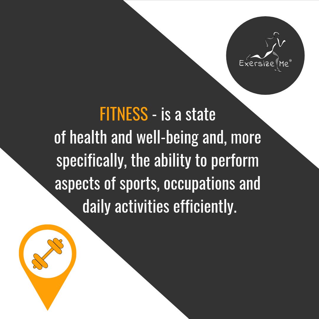 Exersize_Me's tweet photo. 🏋️‍♂️ Fitness - is a state of health and well-being and, more specifically, the ability to perform aspects of sports, occupations and daily activities efficiently.
•
#ThinkThursday #Fitness #Yoga #PersonalTraining #Bootcamp #CrossFit #Gym #FitnessCentre #Pilates #Spin #Kettlebell https://t.co/ZfmJN2gDel