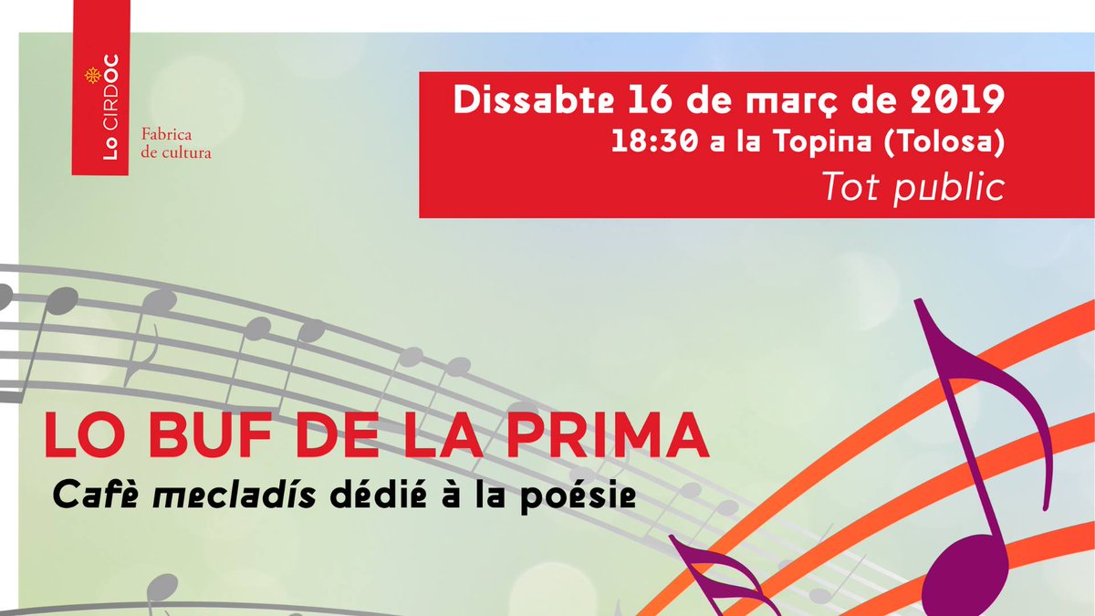 De mancar pas a la Topina #Tolosa amb <a href="/LoCIRDOC/">Lo CIRDÒC</a> la serada "Lo buf de la prima" serada poetica en #occitan 🌞Programa detalhat : fabrica.occitanica.eu/agenda/20688