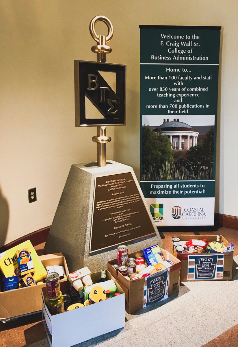 The Beta Gamma Sigma food drive was a success! Thank you to everyone that participated. Keep an eye out for our future service projects! .
.
#bgs #betagammasigma #ccubgs #ccu #coastalcarolinauniversity #fooddrive